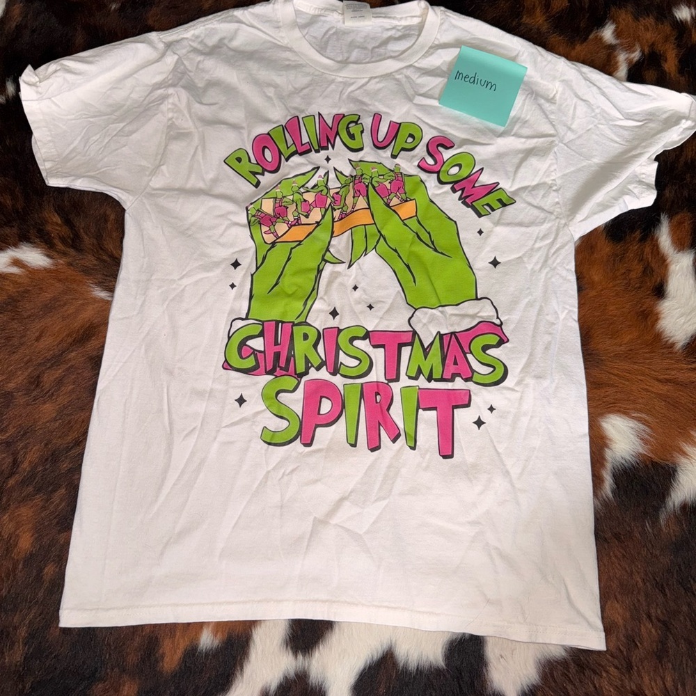 White Grinch Christmas Spirit Graphic T-Shirt